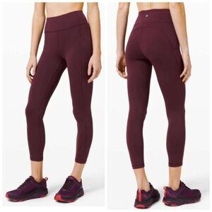 Lululemon Invigorate High-Rise Legging 25"Cassis Burgundy Size 2